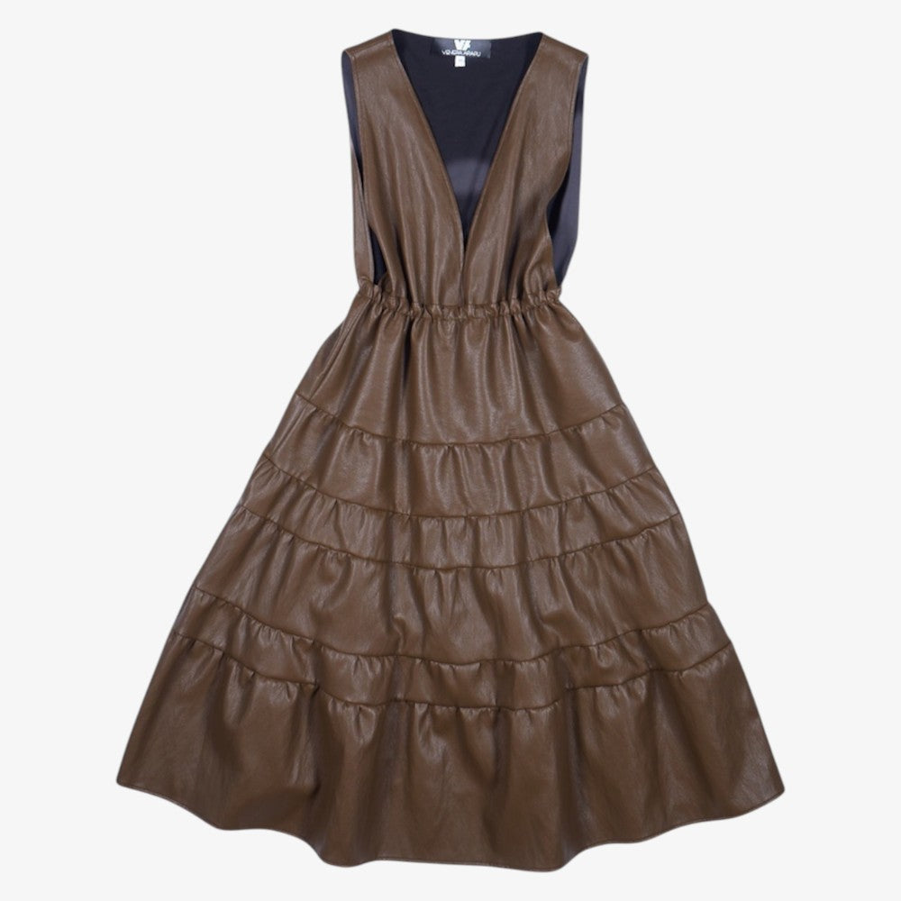 Twist Dress - Brown
