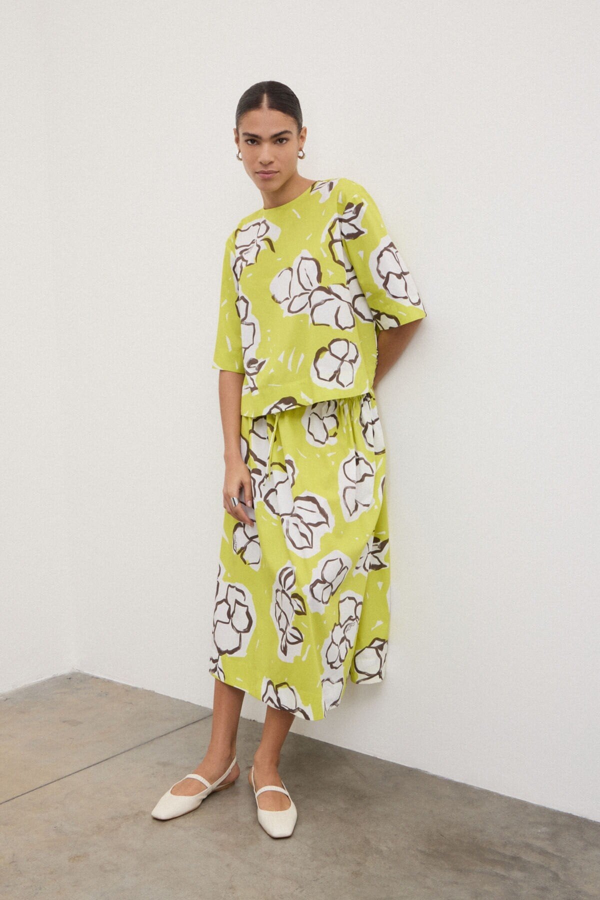 Printed Skirt - Yellow