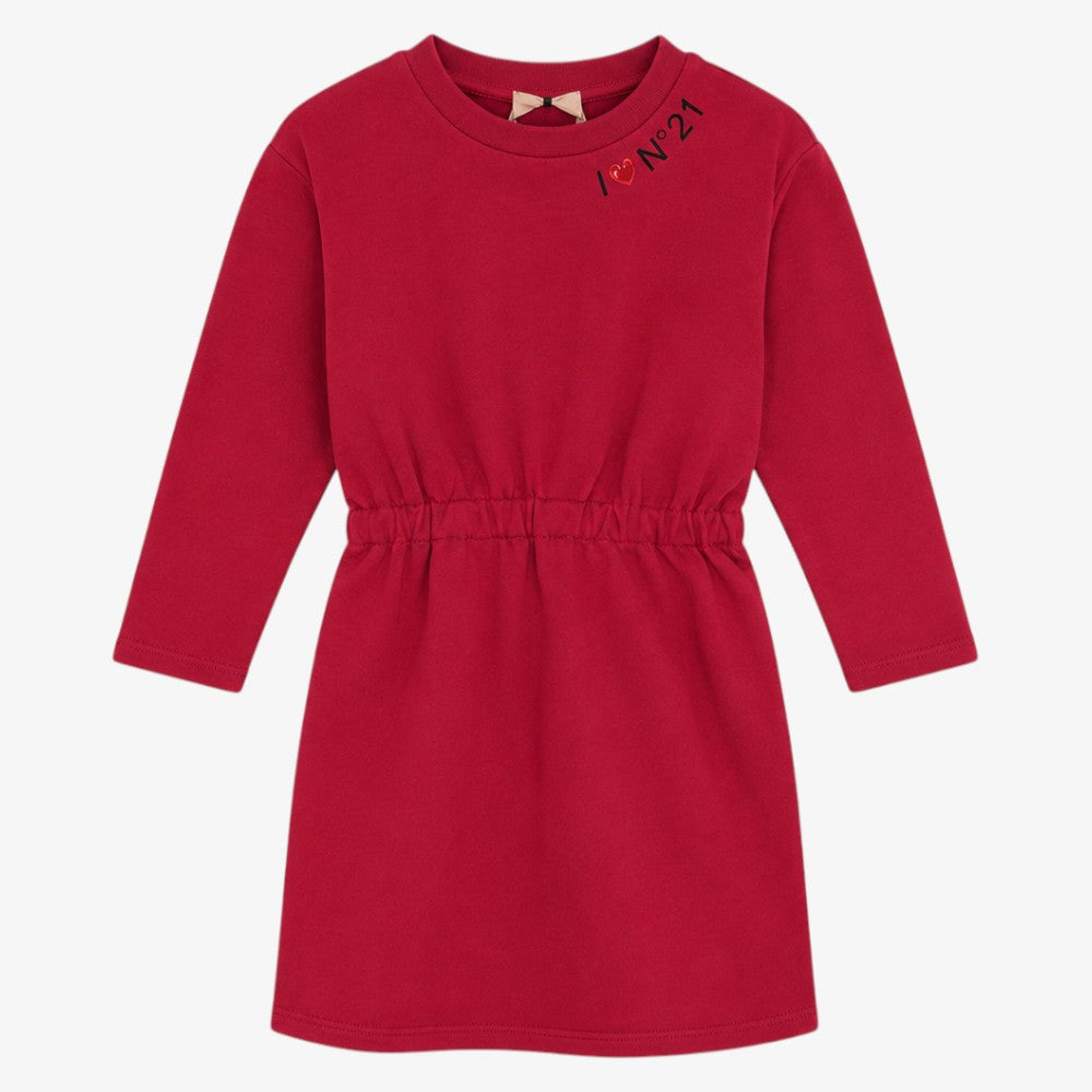 Logo Sweat Dress - Coral Red