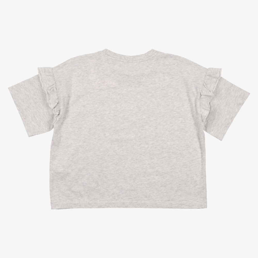 Reine Ruffle Tee - Grey Melange