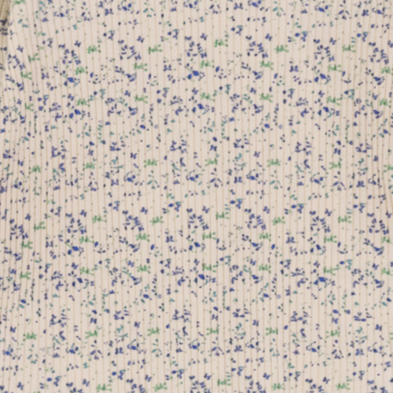 Floral Footie And Hat - Blue Taupe