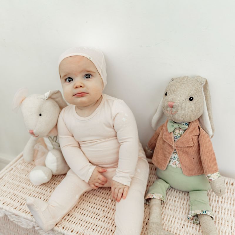 Footie And Hat - Powder Pink