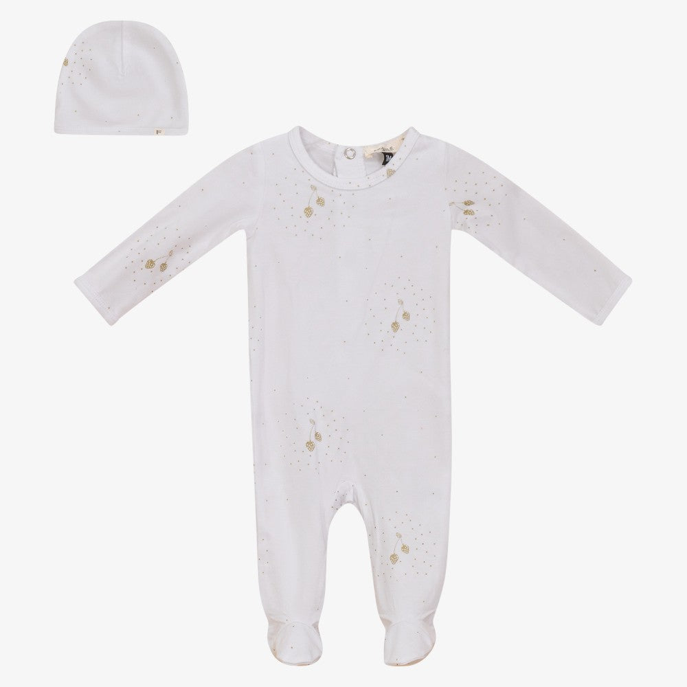 Footie And Hat - White