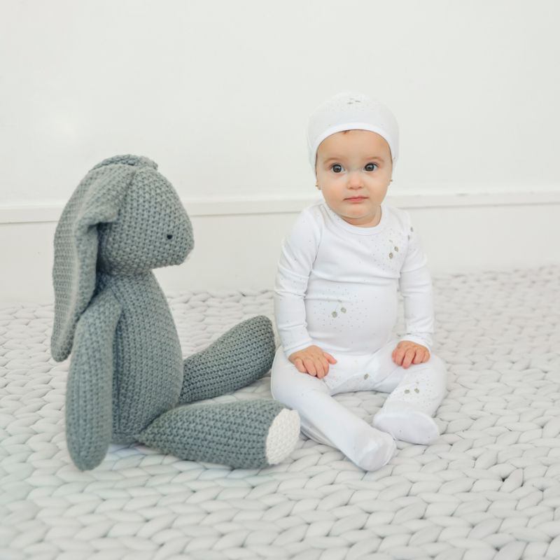 Footie And Hat - White