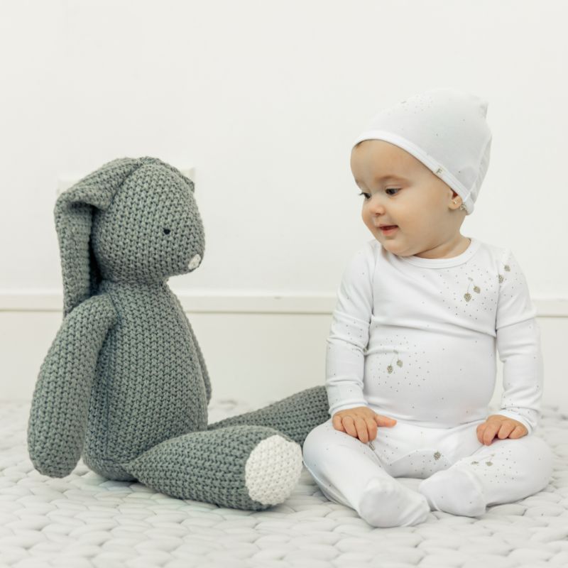 Footie And Hat - White