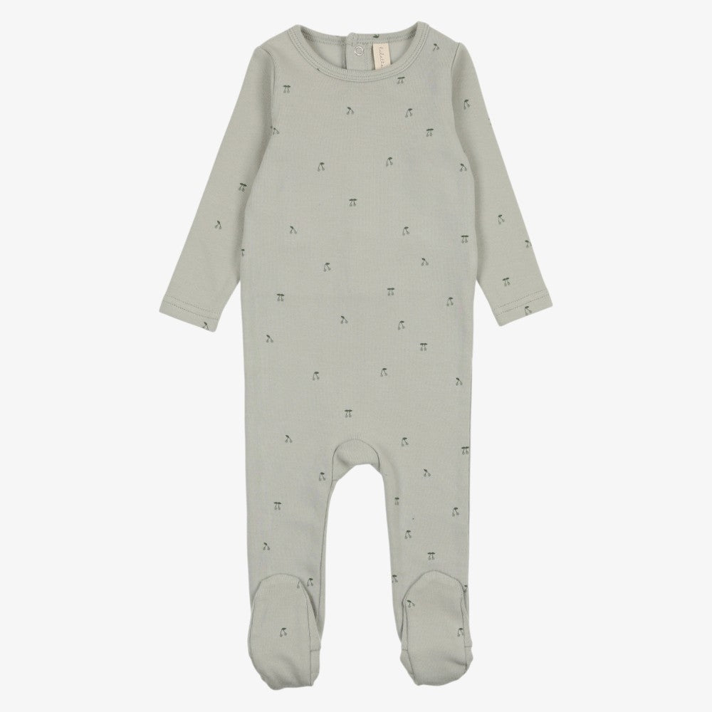 Scattered Cherry Footie And Hat - Mint