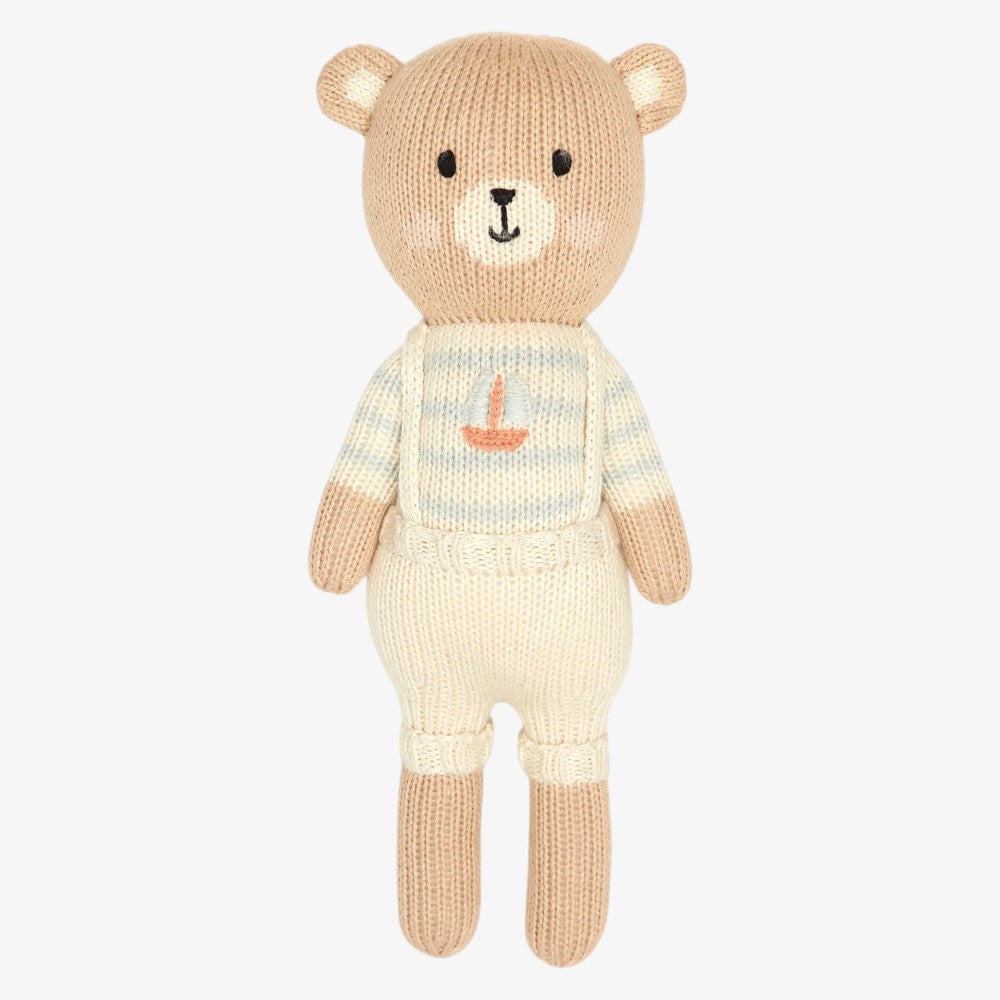Arthur Bear With Sailboat - Natural & Light Blue