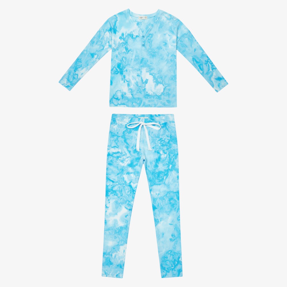 Neon Wash Pjs - Blue