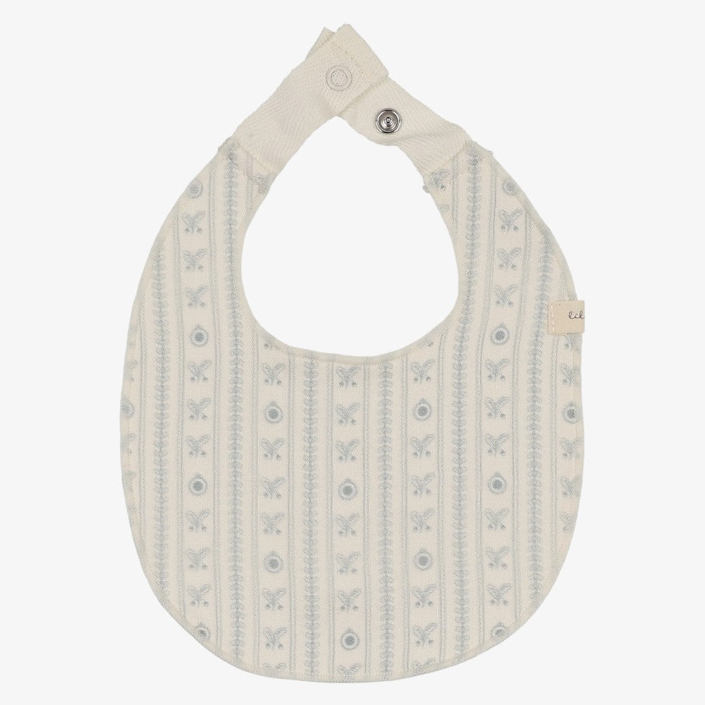 Sweetheart Bib - Cream & Light Blue