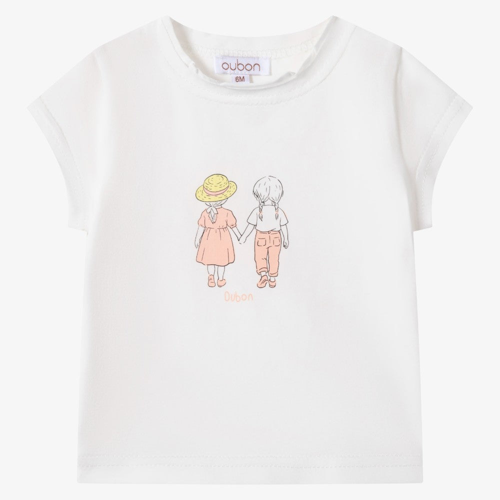 Friends T-Shirt And Bloomer - White & Pink