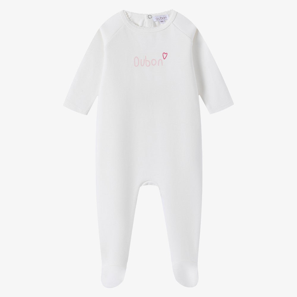 Logo Footie - White & Pink