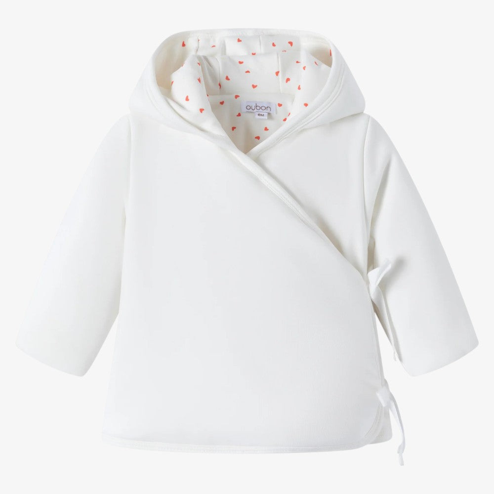 Heart Print Jacket - White & Red