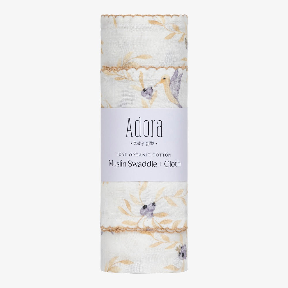 Vine Swaddle + Cloth - Blueberry