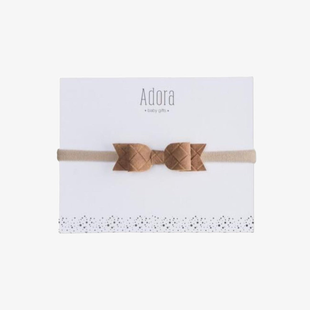 SUEDE BOW HEADBAND - Luggage