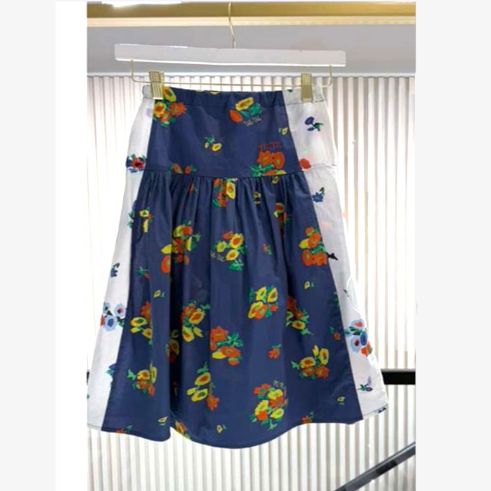 Blossom Patchwork Skirt - Blue