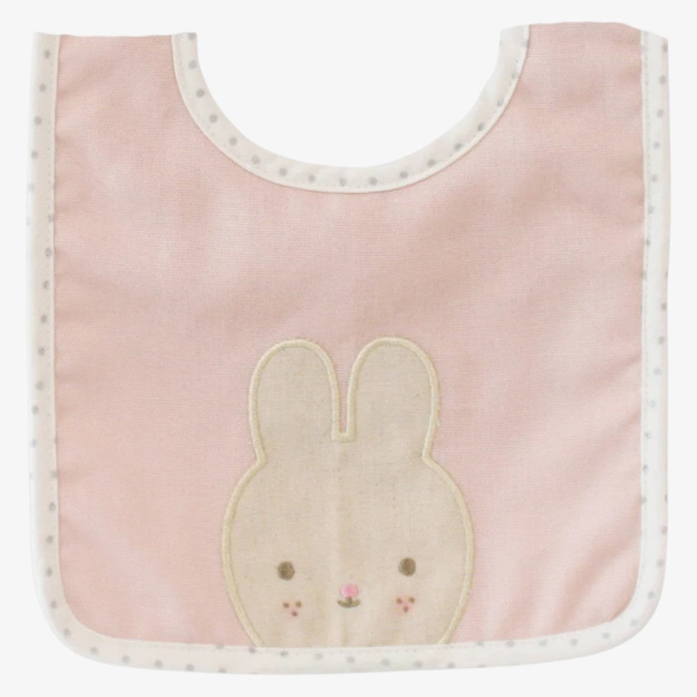 Linen Bunny Bib - Pink