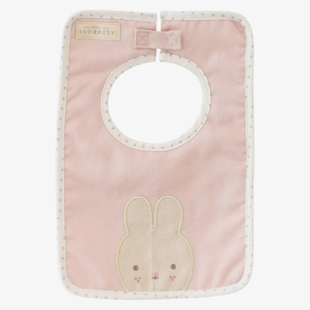 Linen Bunny Bib - Pink