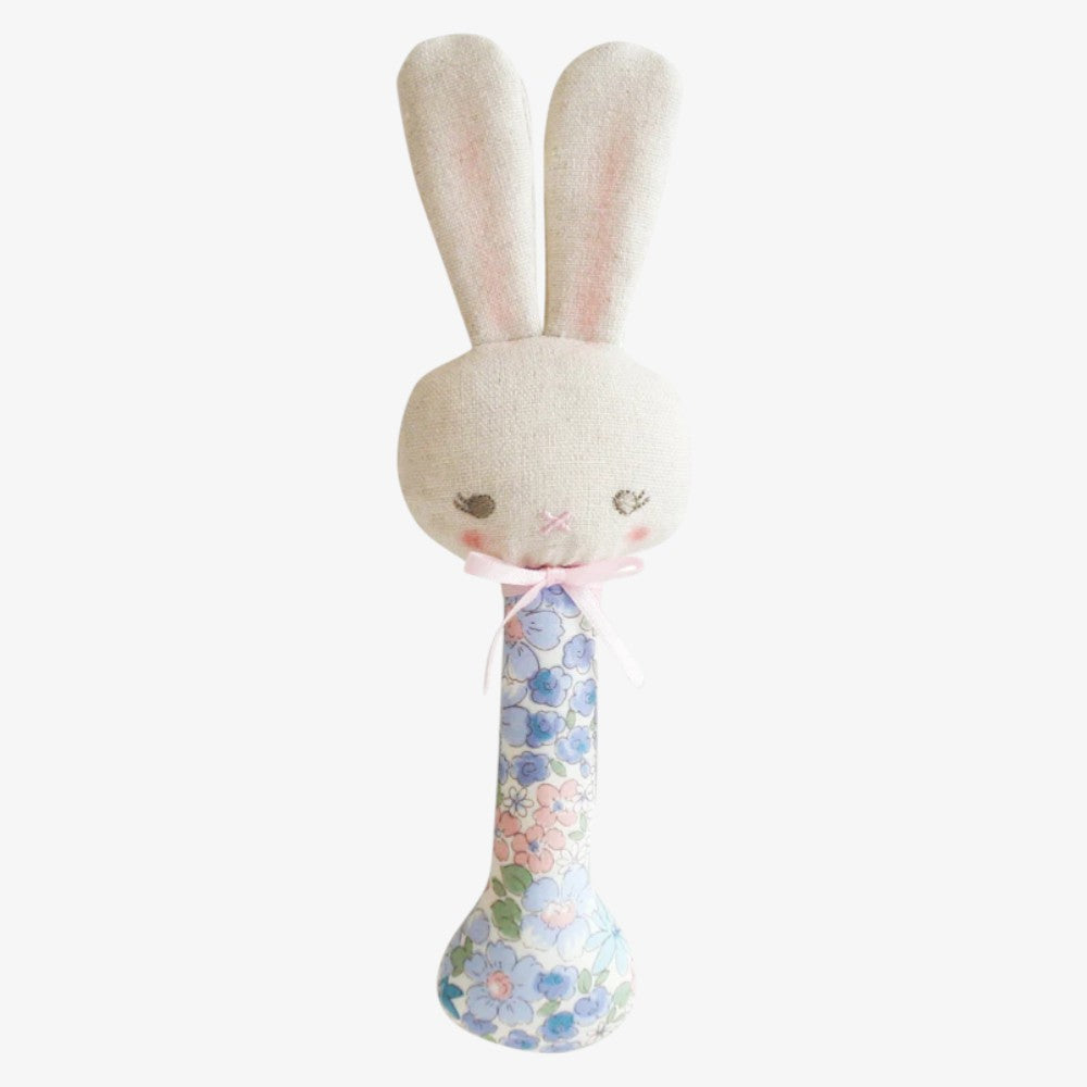 Baby Bunny Stick Rattle - Lilly Blue