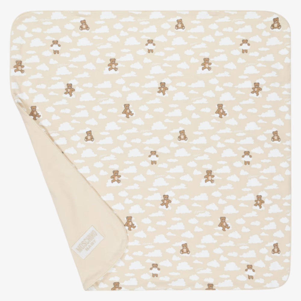 Bear Allover Print Blanket - Beige