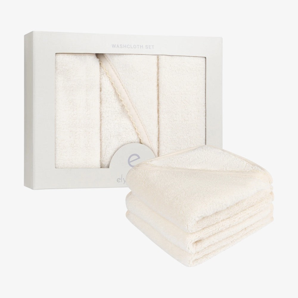3 Pack Washcloth Set - Cream
