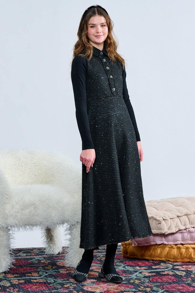 Sequin Gem Jumper - Black