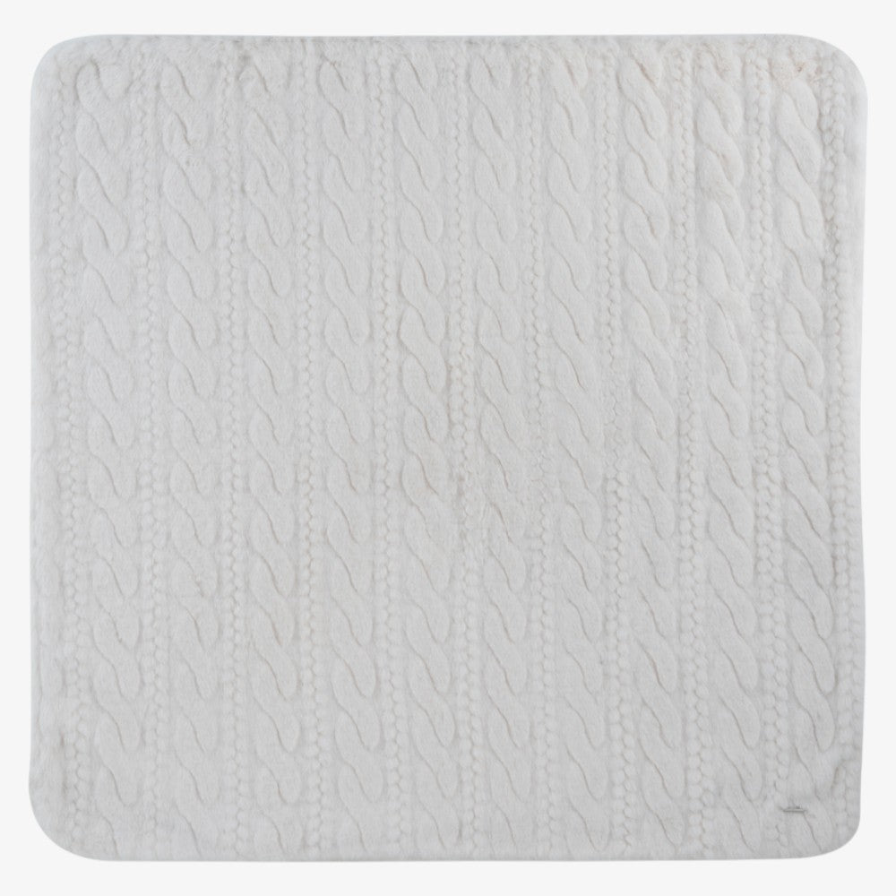 Cable Fur Blanket - White