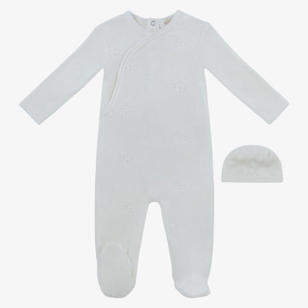 Whinny Footie And Hat - White