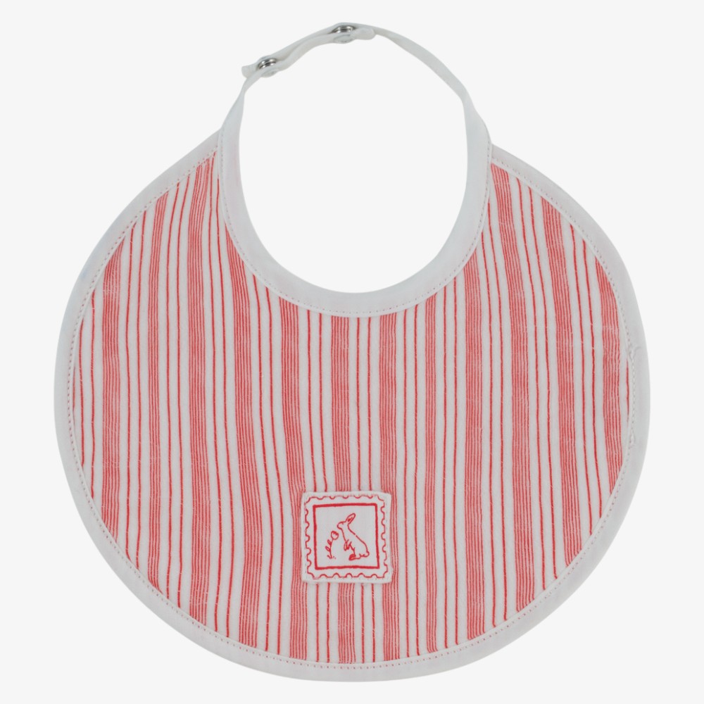 Stripe Stamp Bib - Red