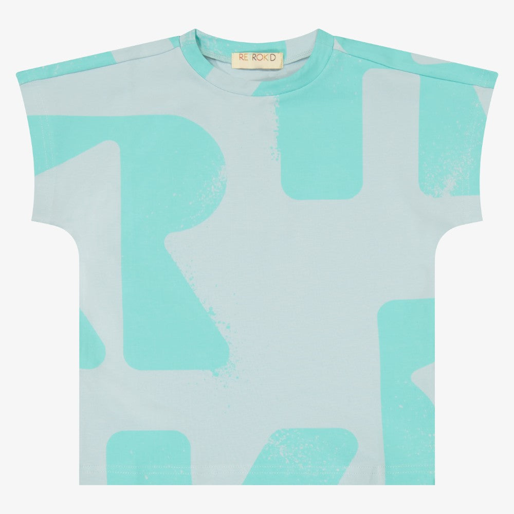 Tess logo Tee - Blue Green