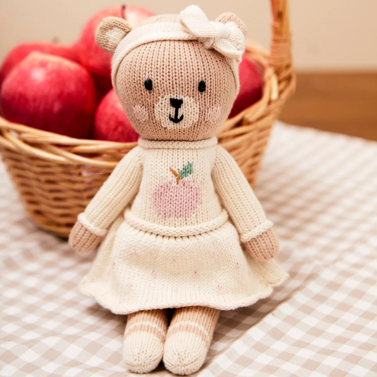 Emma Apple Bear - Natural & Pink