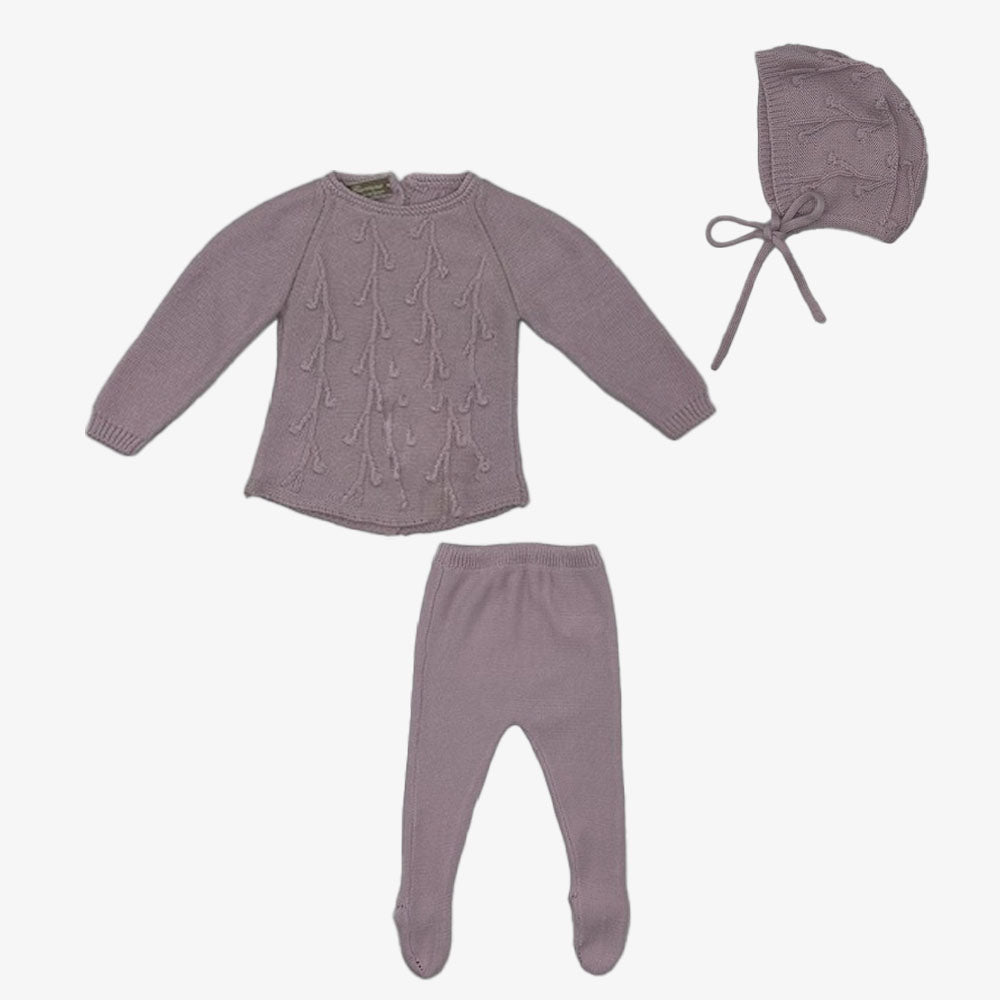 Carmina Baby Knit 3Pc Set - Lilac