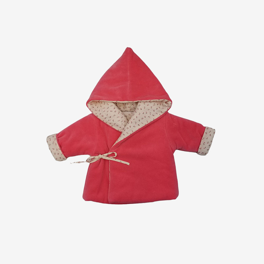 La Mascot Wrap Jacket With Bonnet - Coral Pink