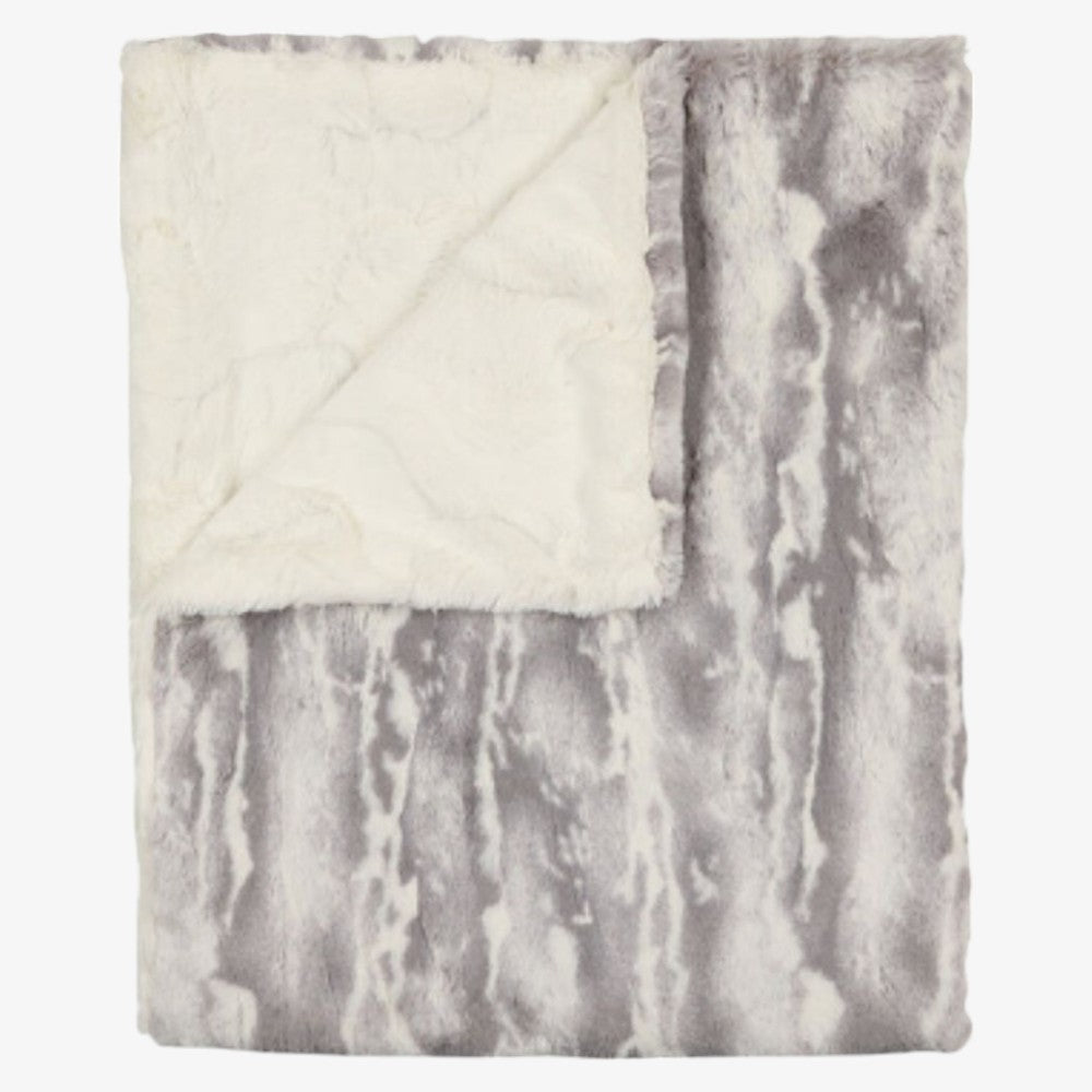 Tie Dye Blanket - Gray & Natural