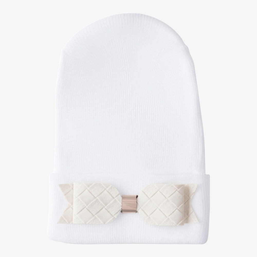Hospital Hat - Cream Bow