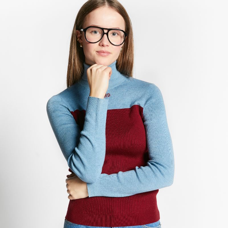 High Neck Sweater - MERLOT RED