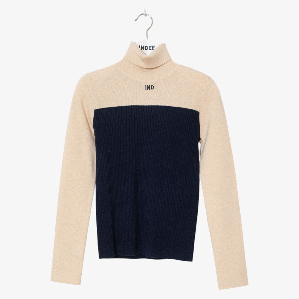 High Neck Sweater - Navy