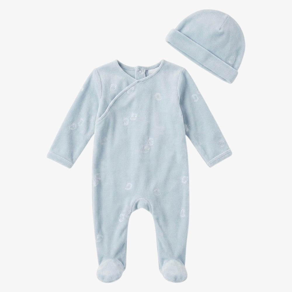 Printed Footie - Blue