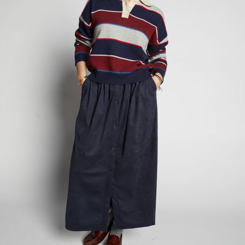Suede Skirt - Navy