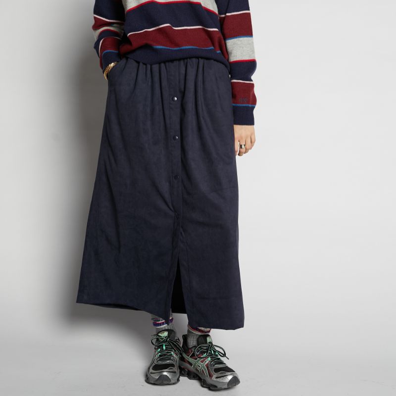 Suede Skirt - Navy