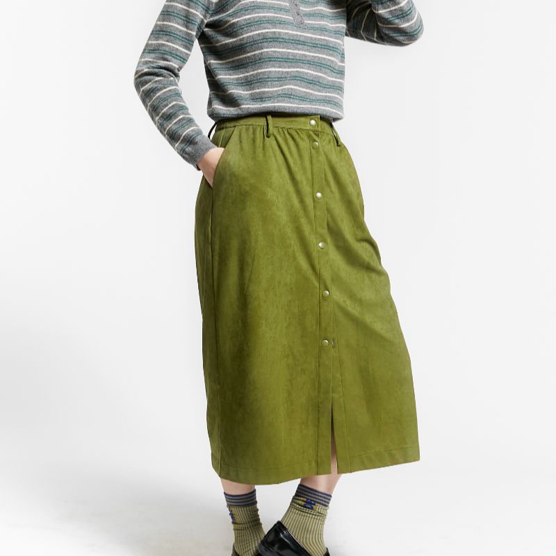 Suede Skirt - Olive