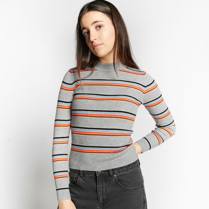 Striped Sweater - Grey