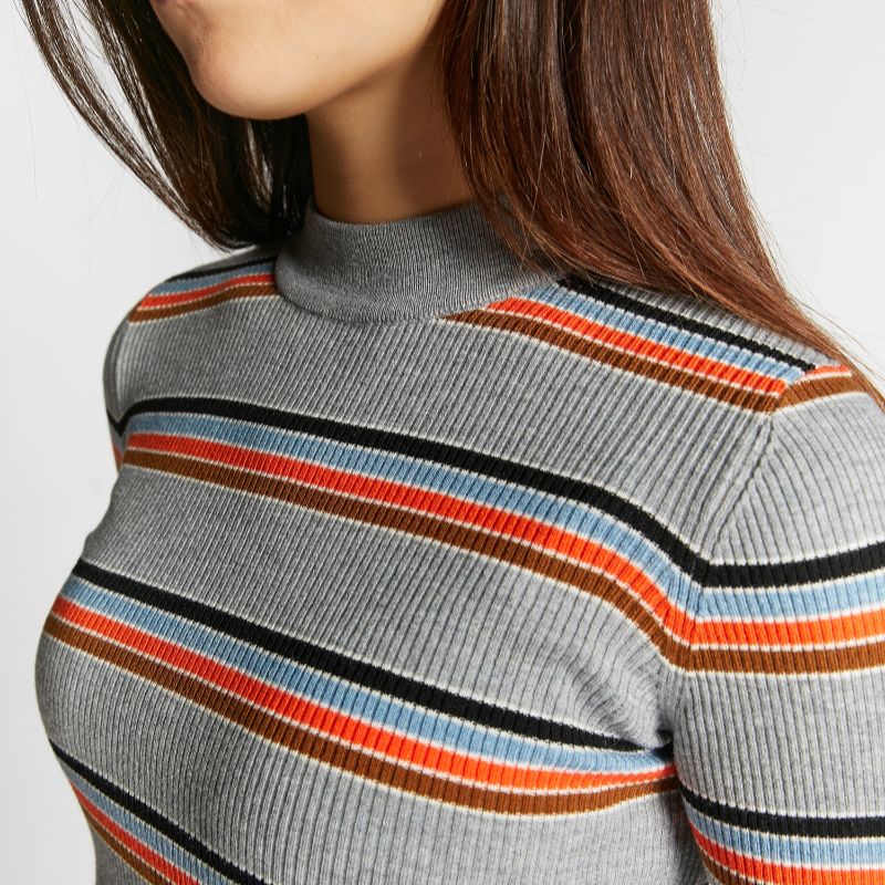 Striped Sweater - Grey