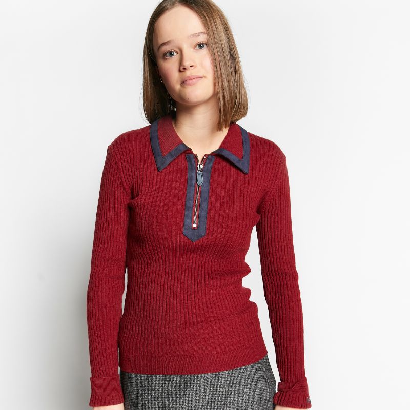 Outline Polo - MERLOT RED