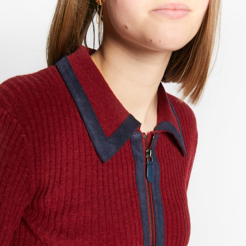 Outline Polo - MERLOT RED
