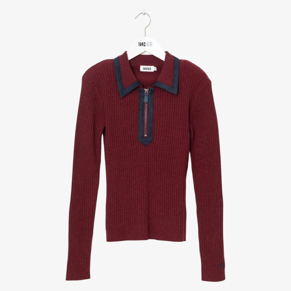 Outline Polo - MERLOT RED