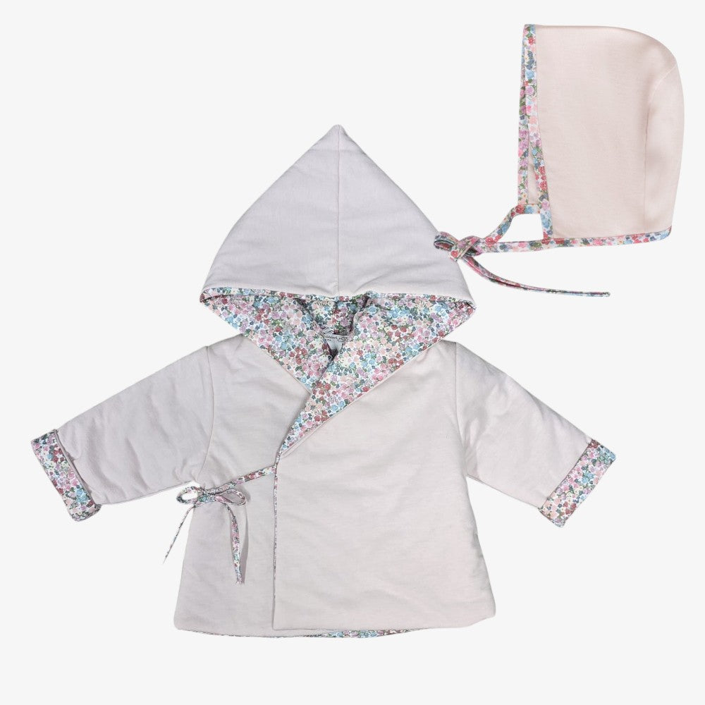Wrap Jacket And Bonnet - Mauve Pink