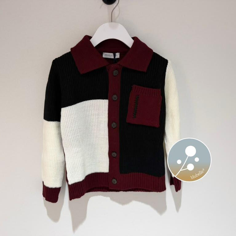 Patch Sweater - Ivory & Bordeaux