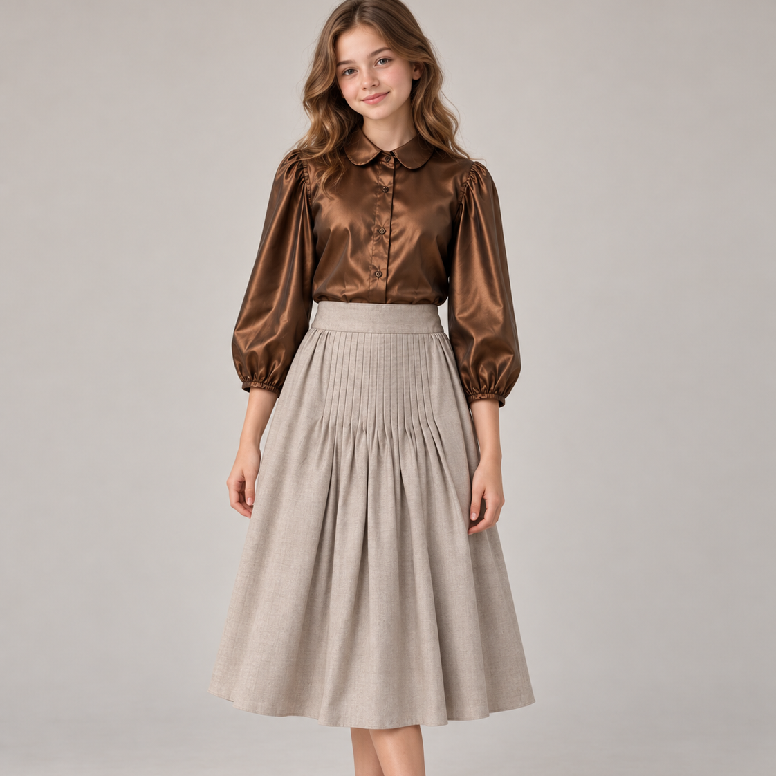 Wool Skirt - Beige