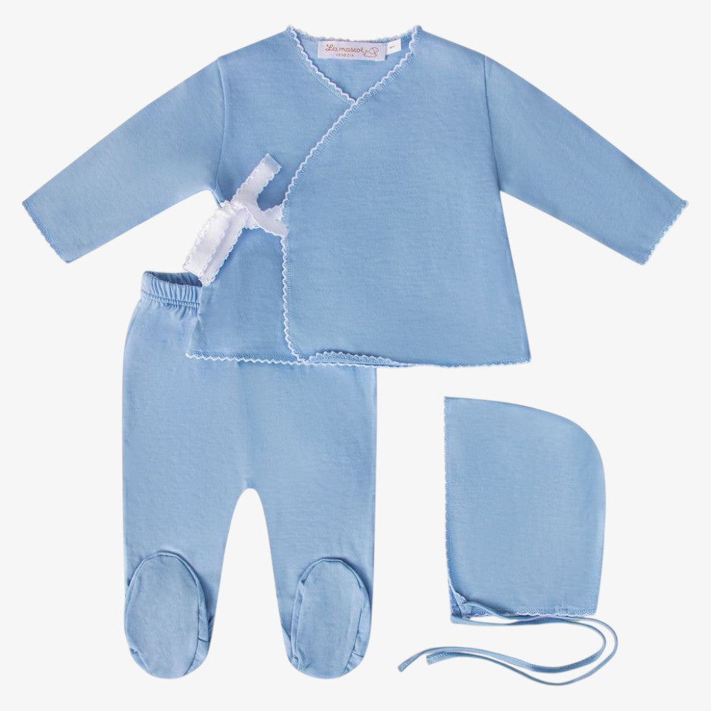 Wrap 3 Piece Set - Blue & White