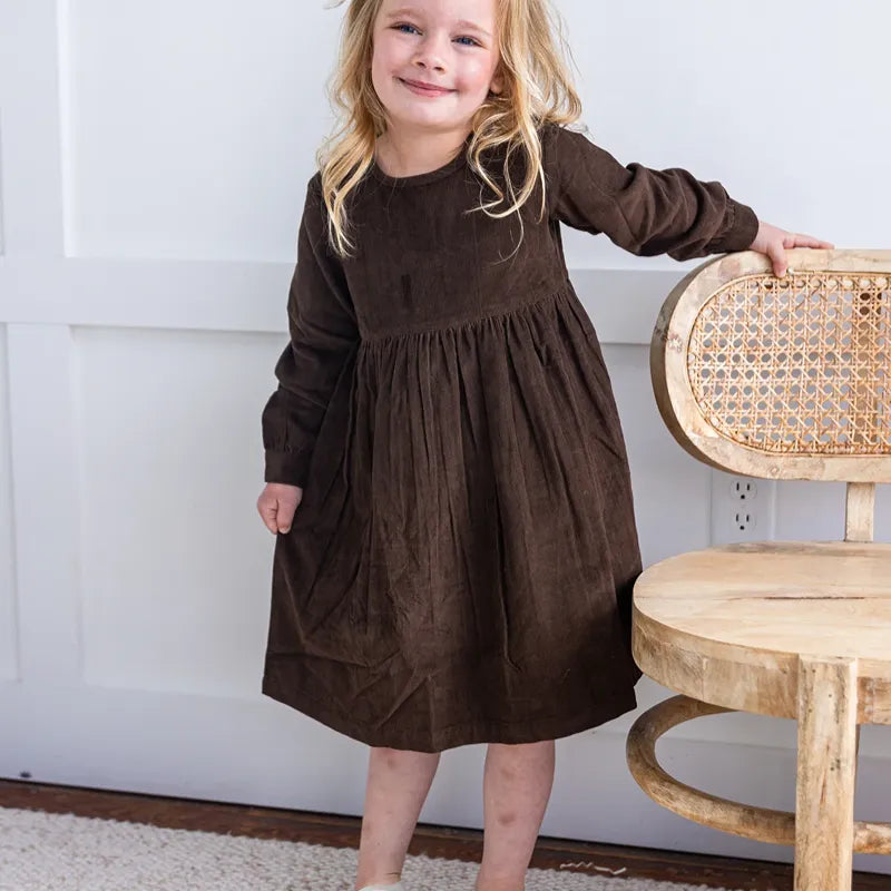 Corduroy Dress - Brown